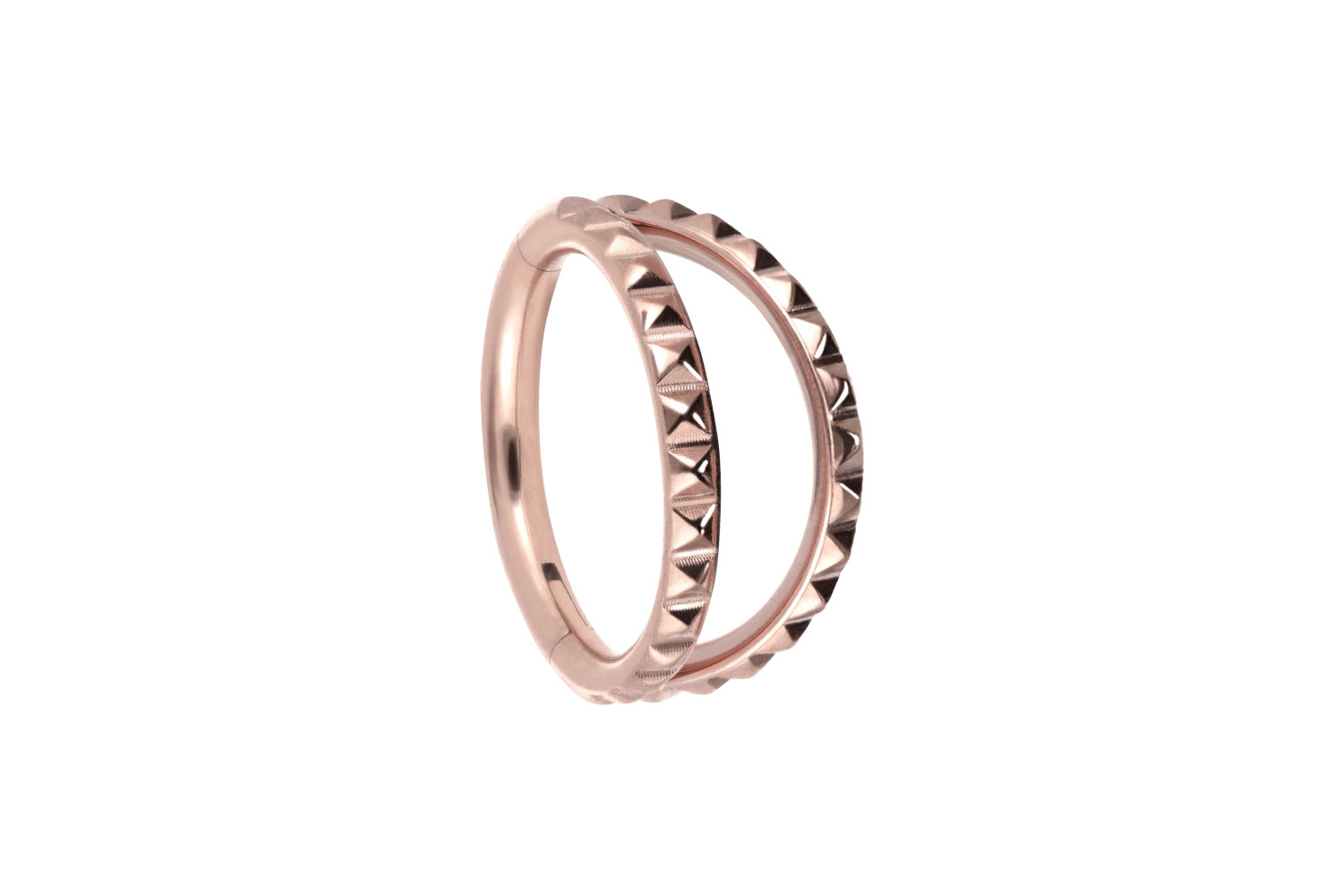 Titan Segmentring Clicker Piercing 2 RINGE + NIETEN